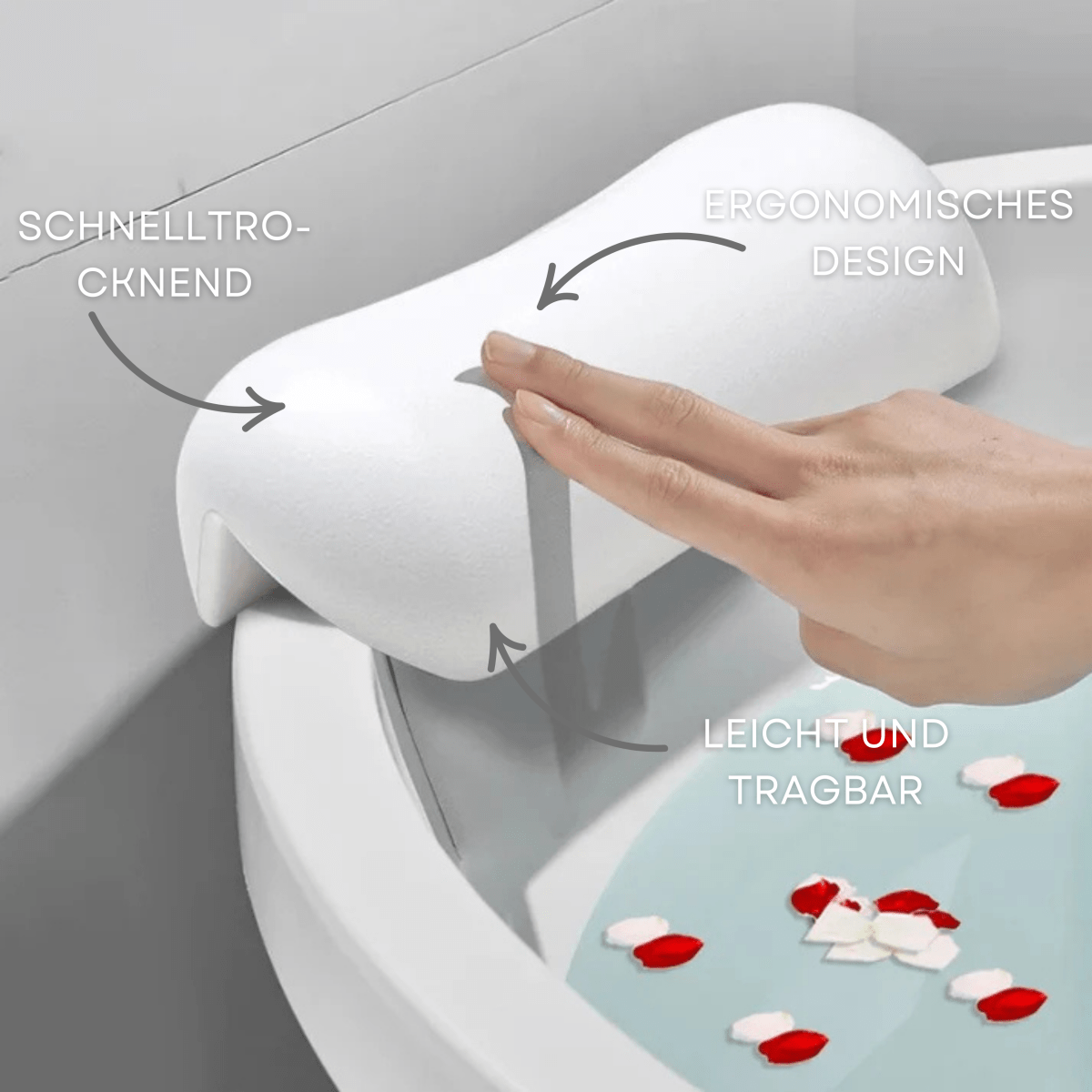 Coussin de Bain Ergonomique Antidérapant | Soutien Optimal pour Détente et Relaxation