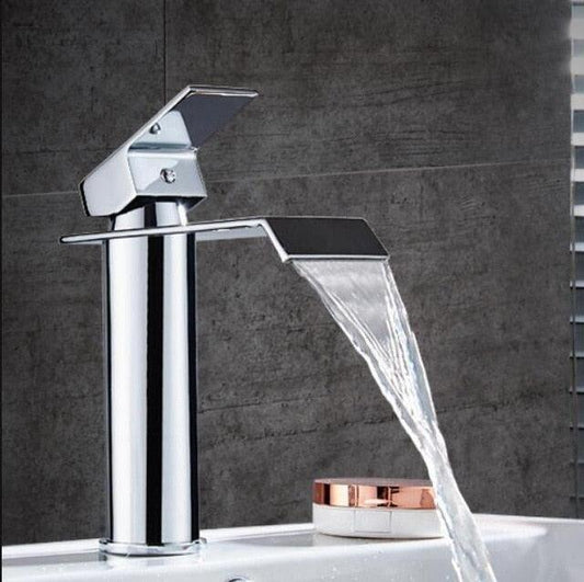 Robinet de Lavabo en Laiton | Effet Cascade pour Salle de Bain Élégante