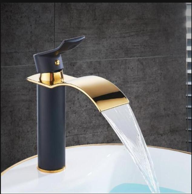 Robinet de Lavabo en Laiton | Effet Cascade pour Salle de Bain Élégante