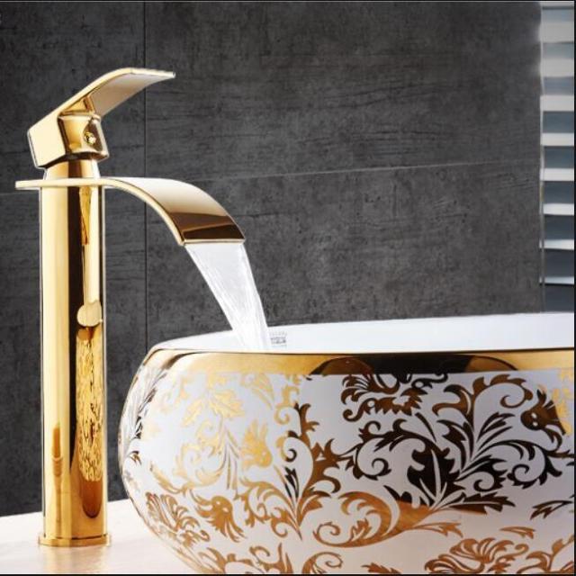 Robinet de Lavabo en Laiton | Effet Cascade pour Salle de Bain Élégante
