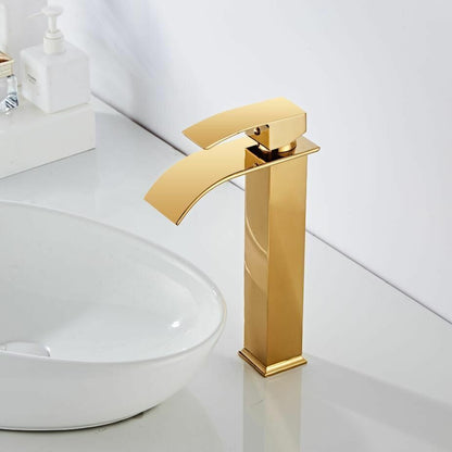 Robinet de Lavabo en Laiton | Effet Cascade pour Salle de Bain Élégante