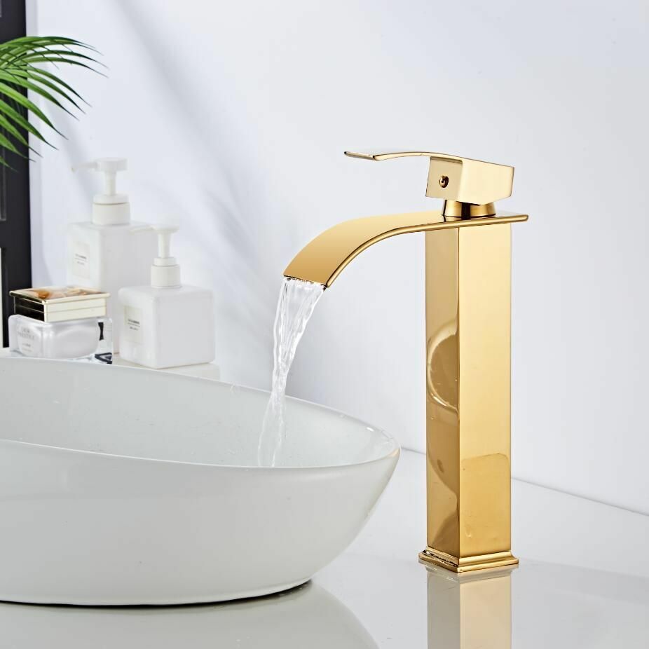 Robinet de Lavabo en Laiton | Effet Cascade pour Salle de Bain Élégante
