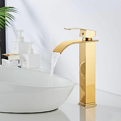 Robinet de Lavabo en Laiton | Effet Cascade pour Salle de Bain Élégante