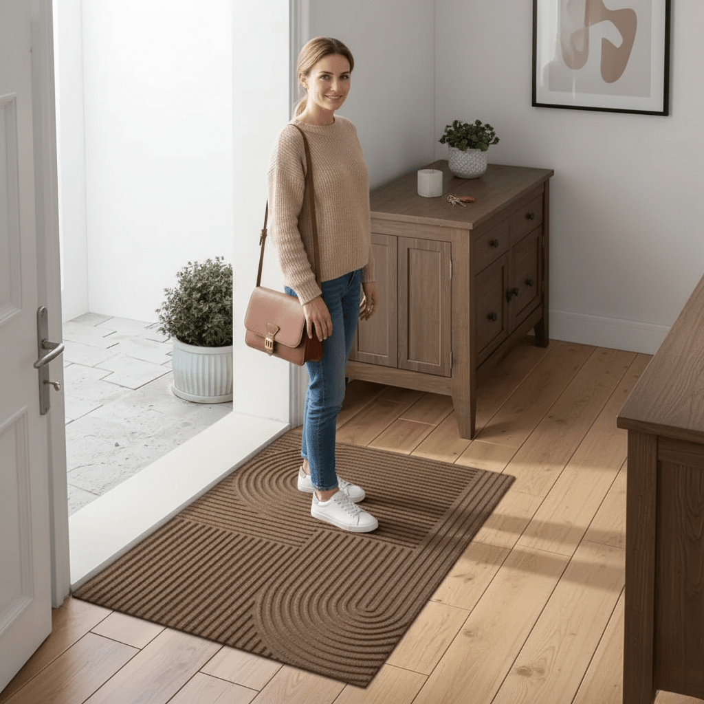Tapis de Porte Absorbant en Microfibre | Design Élégant avec Dos Antidérapant