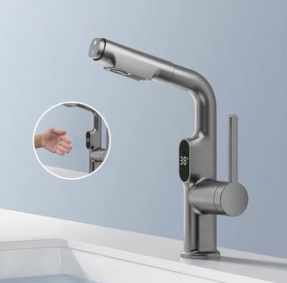 Robinet de Cuisine Intelligent | Affichage Numérique et Rotation 360°