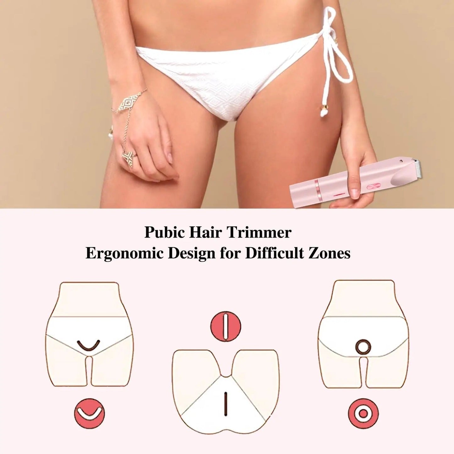 Tondeuse de Bikini Étanche Rechargeable | Rasage Précis et Doux en Toute Sécurité