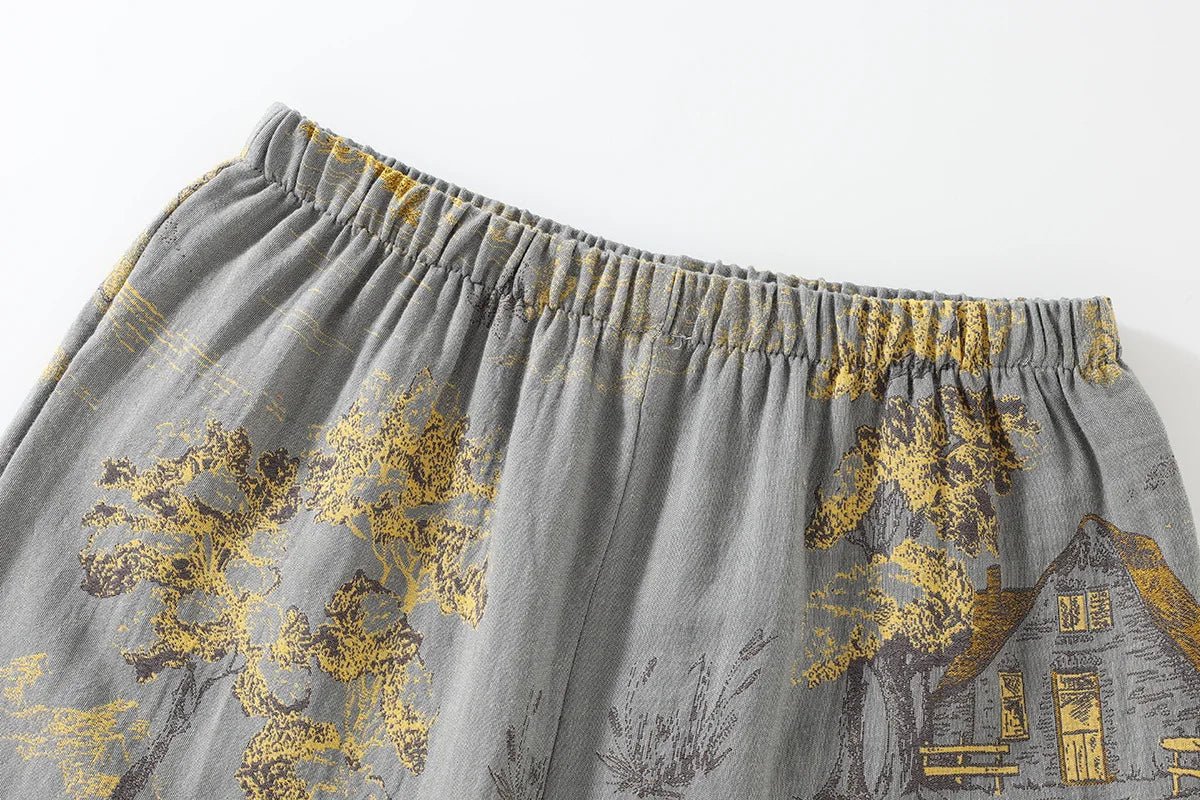 Ensemble de Pyjama Kimono Confortable | Motifs Aquarelle pour Détente à la Maison