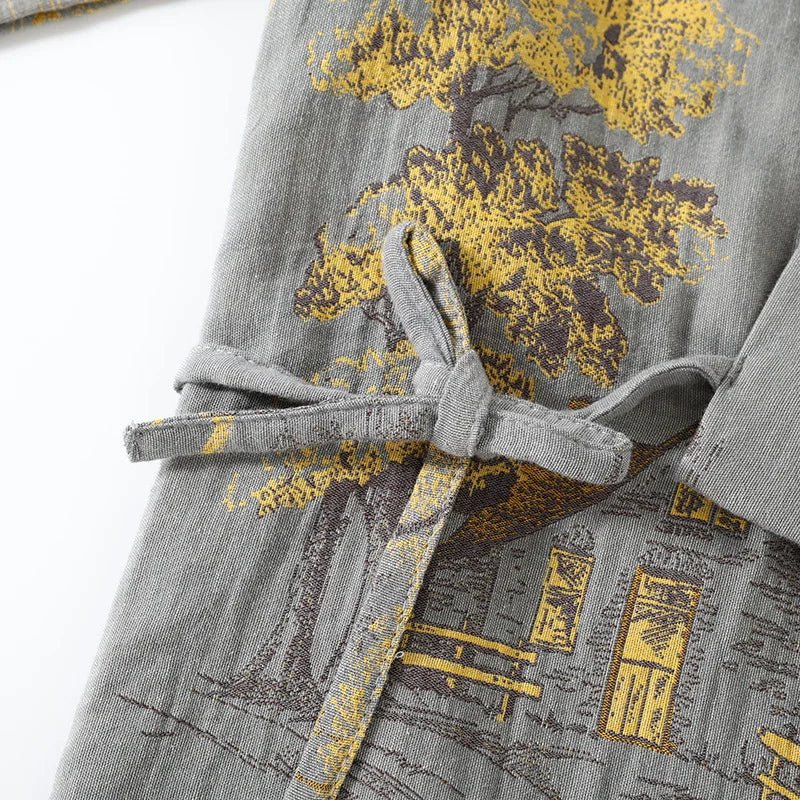 Ensemble de Pyjama Kimono Confortable | Motifs Aquarelle pour Détente à la Maison