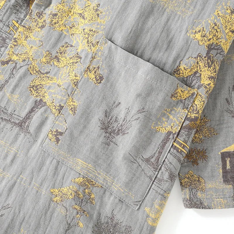 Ensemble de Pyjama Kimono Confortable | Motifs Aquarelle pour Détente à la Maison