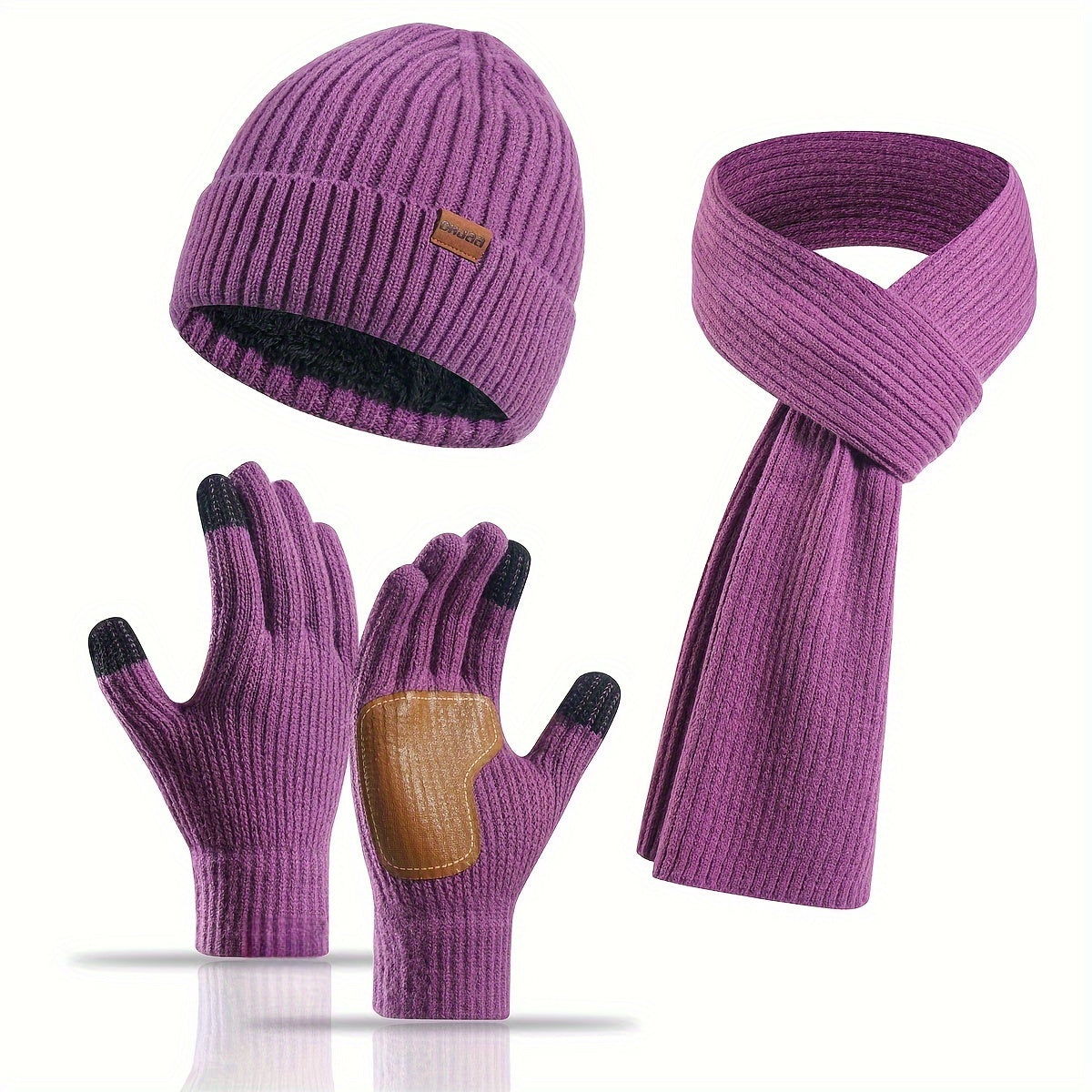 Ensemble d'accessoires d'hiver tricotés | Confort et Style pour Activités Extérieures