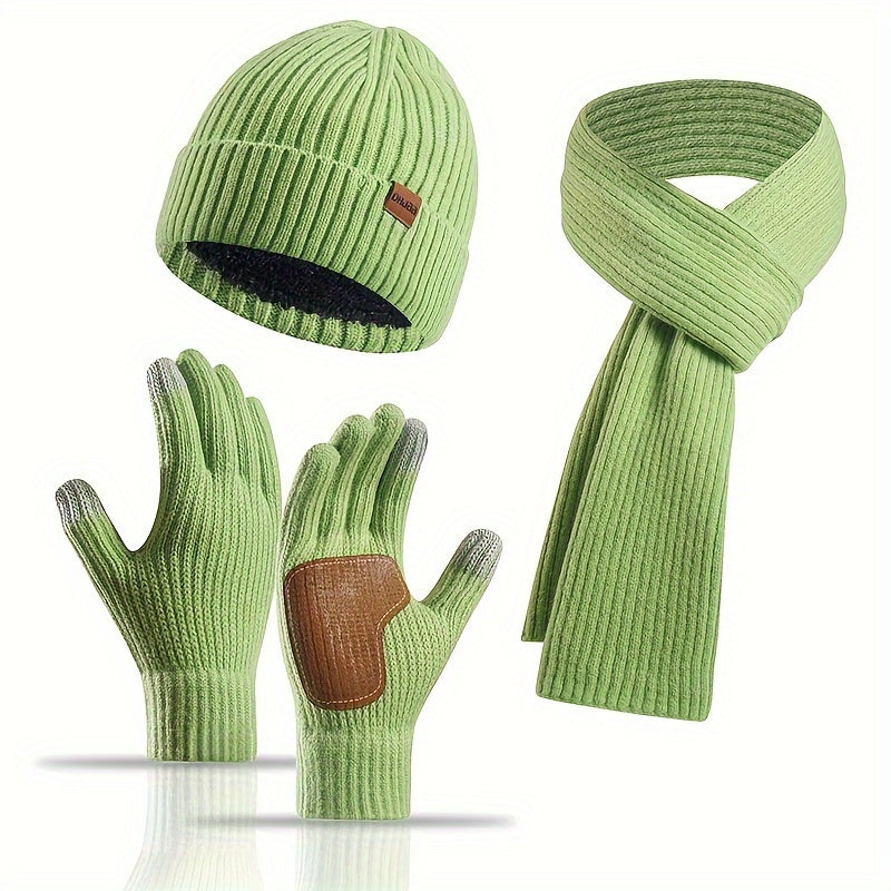 Ensemble d'accessoires d'hiver tricotés | Confort et Style pour Activités Extérieures
