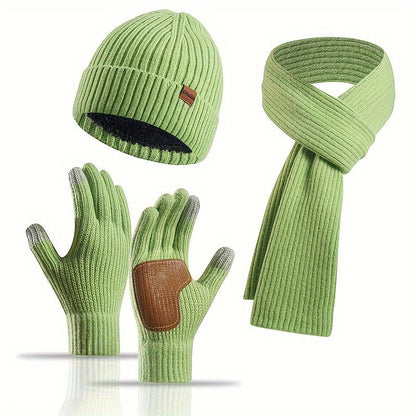 Ensemble d'accessoires d'hiver tricotés | Confort et Style pour Activités Extérieures