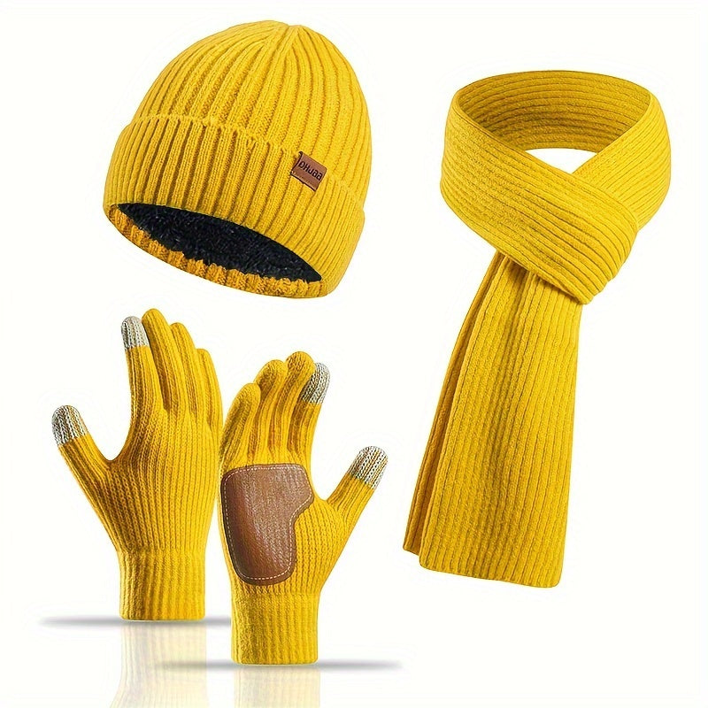 Ensemble d'accessoires d'hiver tricotés | Confort et Style pour Activités Extérieures