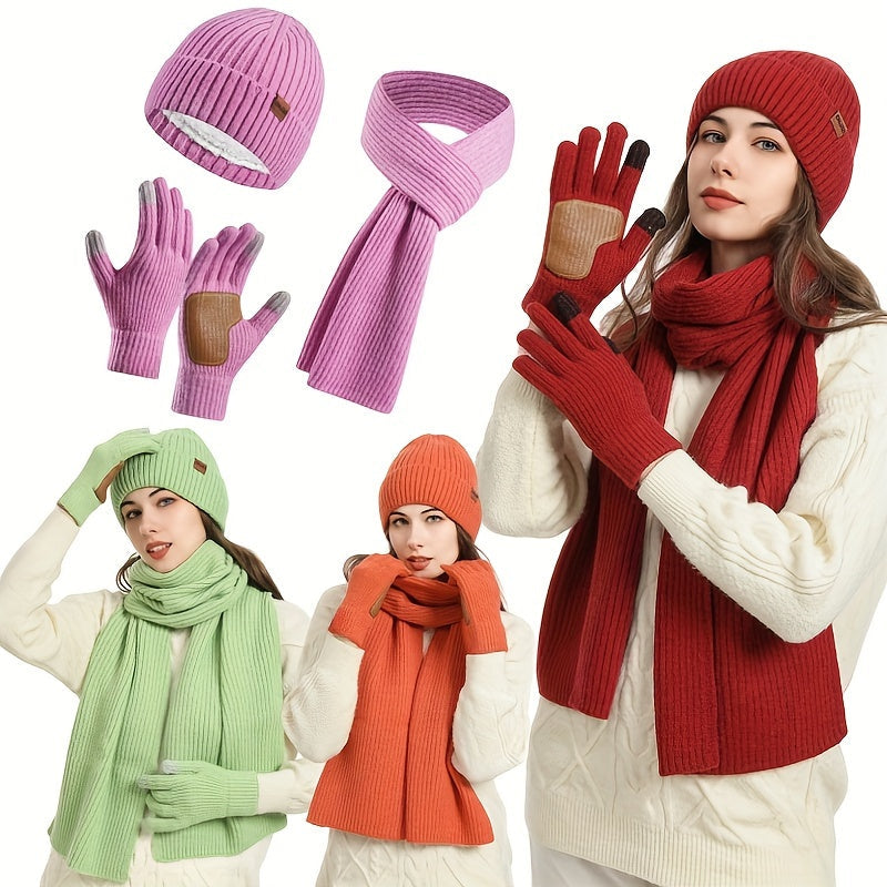 Ensemble d'accessoires d'hiver tricotés | Confort et Style pour Activités Extérieures