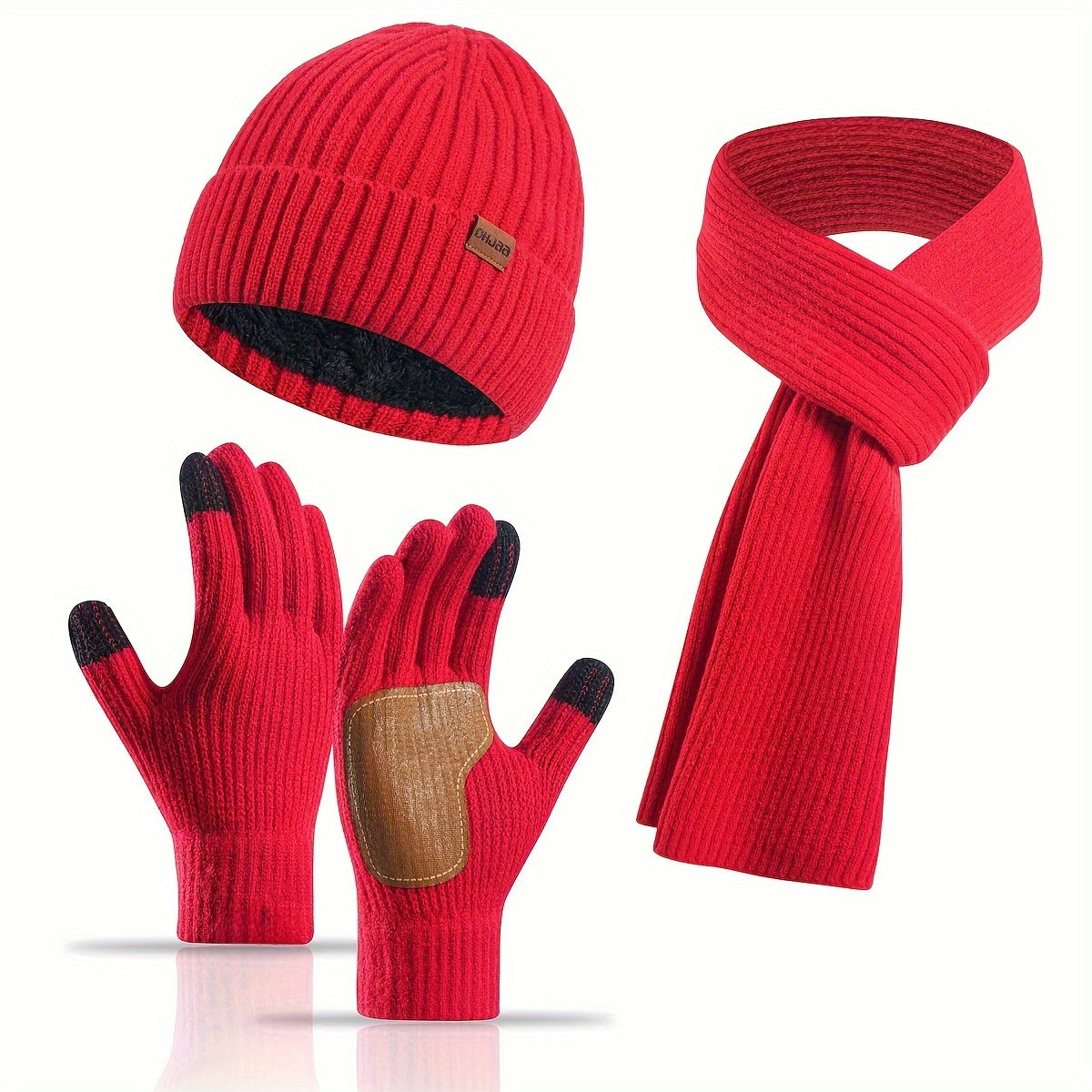 Ensemble d'accessoires d'hiver tricotés | Confort et Style pour Activités Extérieures