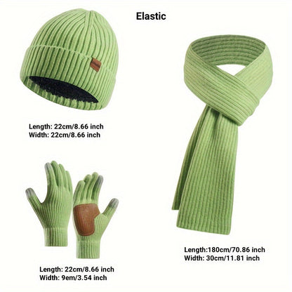 Ensemble d'accessoires d'hiver tricotés | Confort et Style pour Activités Extérieures