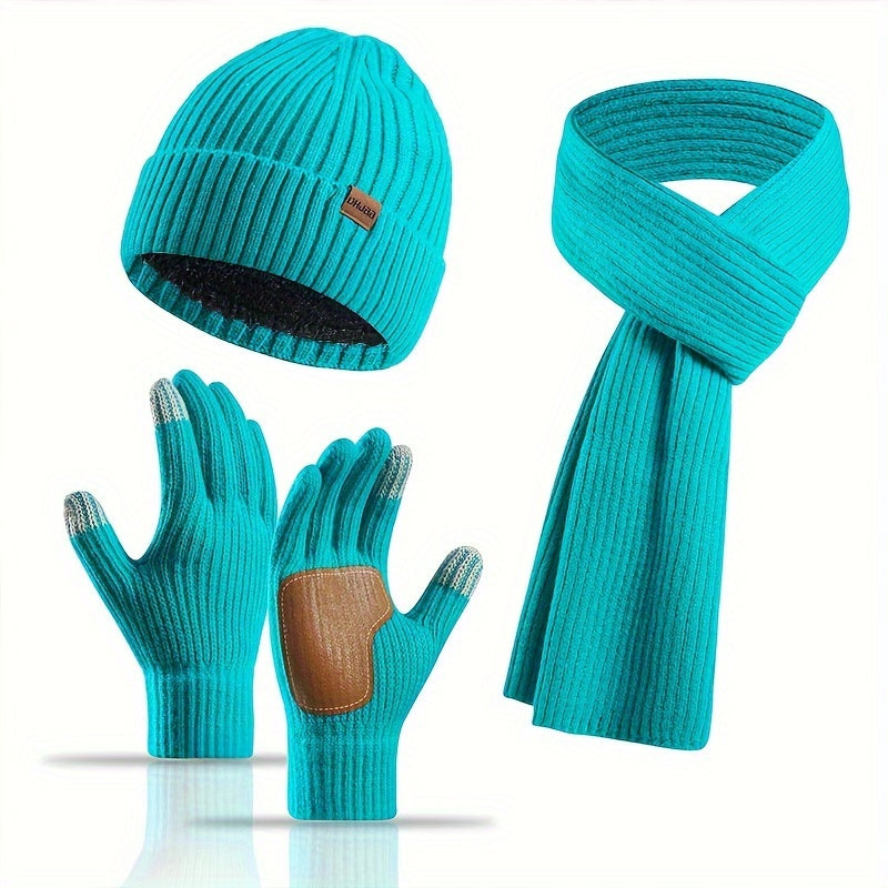 Ensemble d'accessoires d'hiver tricotés | Confort et Style pour Activités Extérieures