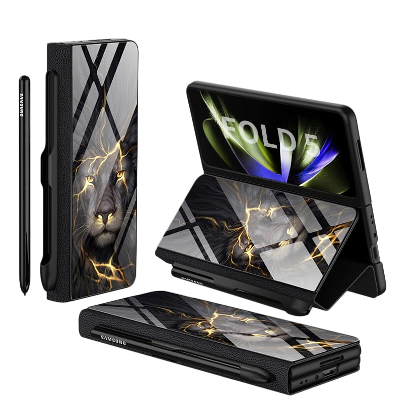 Étui en Cuir Antichoc pour Galaxy Z Fold | Protection Ultime avec Support et Emplacement pour Cartes