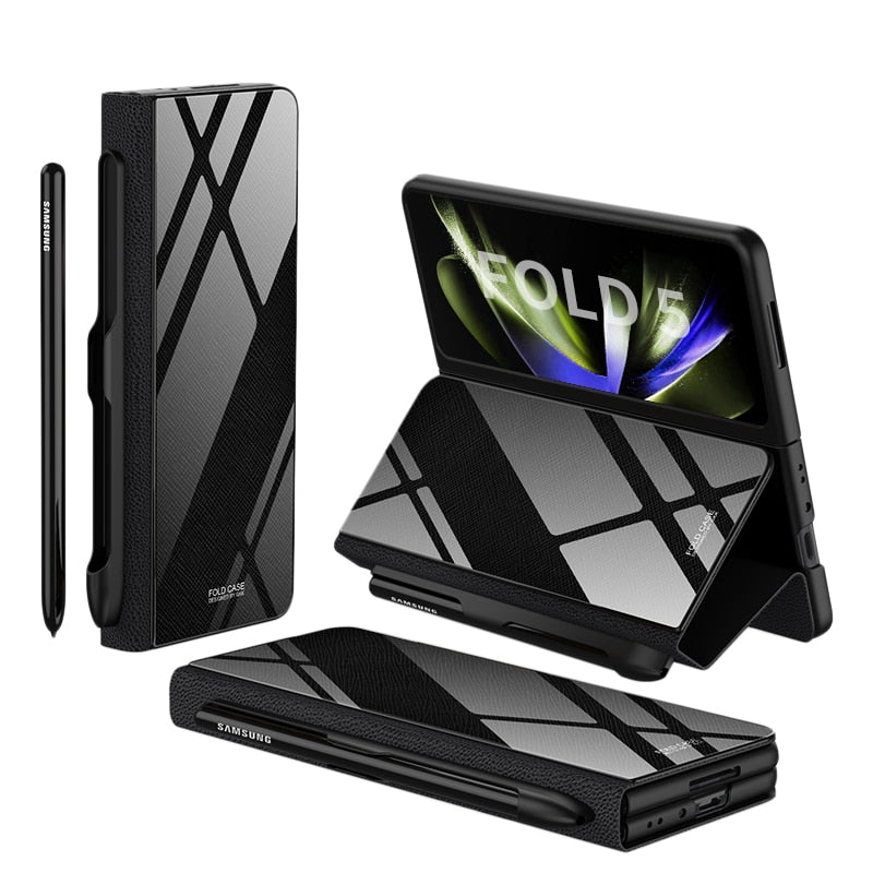 Étui en Cuir Antichoc pour Galaxy Z Fold | Protection Ultime avec Support et Emplacement pour Cartes