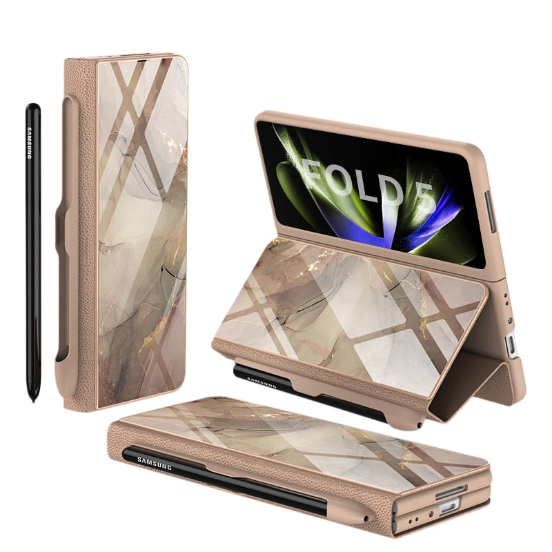 Étui en Cuir Antichoc pour Galaxy Z Fold | Protection Ultime avec Support et Emplacement pour Cartes