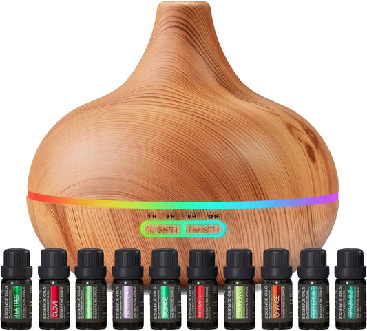Diffuseur d'Huiles Essentielles Ultrasonique | Ambiance Relaxante avec Lumières Réglables
