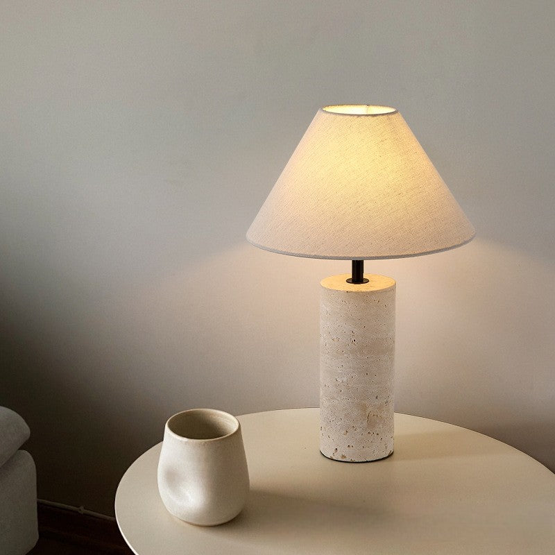 Lampe de Table en Marbre et Lin | Élégance Contemporaine pour Intérieur