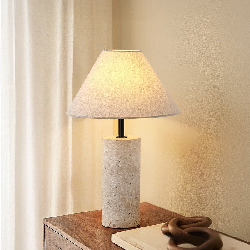 Lampe de Table en Marbre et Lin | Élégance Contemporaine pour Intérieur