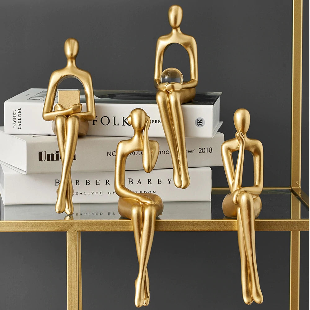 Figurines Abstraites Élégantes | Décor Contemporain pour Maison Moderne