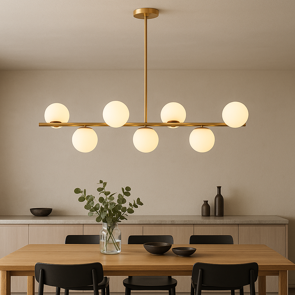 Lustre Doré pour Salle à Manger | Élégance et Atmosphère Chaleureuse