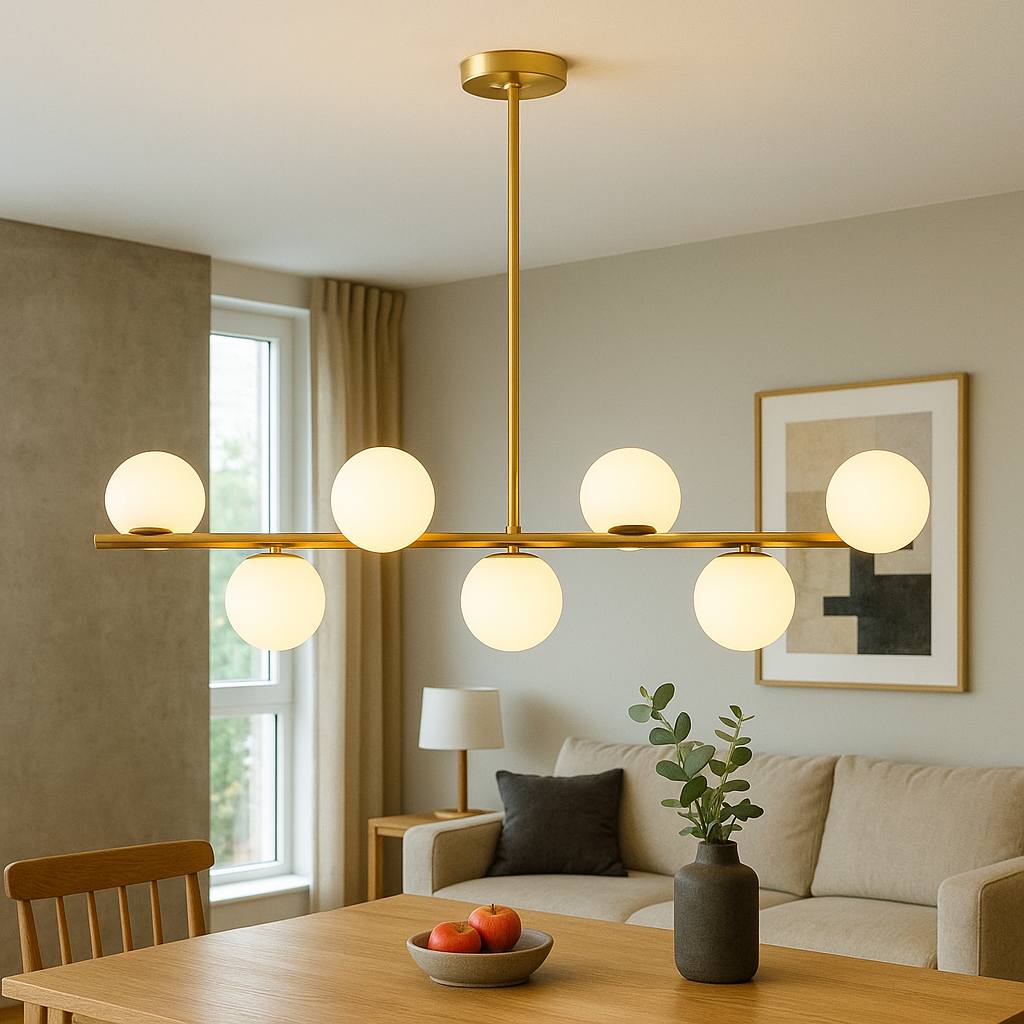 Lustre Doré pour Salle à Manger | Élégance et Atmosphère Chaleureuse