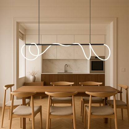 Suspension Linéaire pour Table de Cuisine | Éclairage Élégant et Réglable