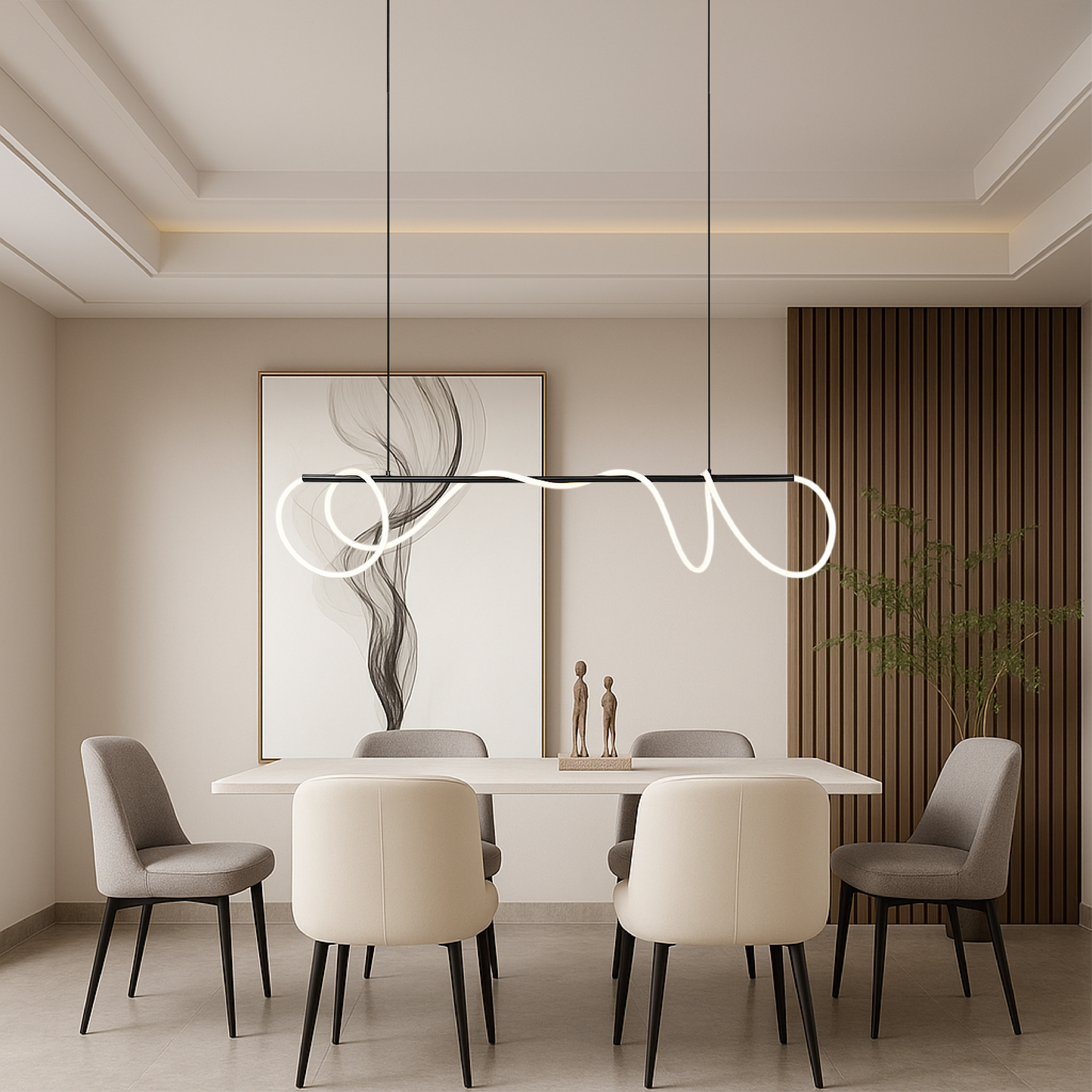 Suspension Linéaire pour Table de Cuisine | Éclairage Élégant et Réglable