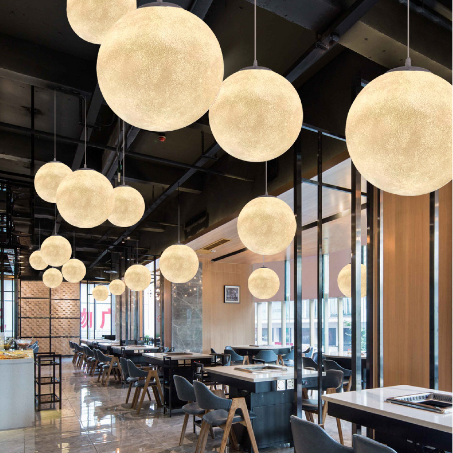 Lampe Suspendue à Motif de Lune | Ambiance Chaleureuse et Élégante