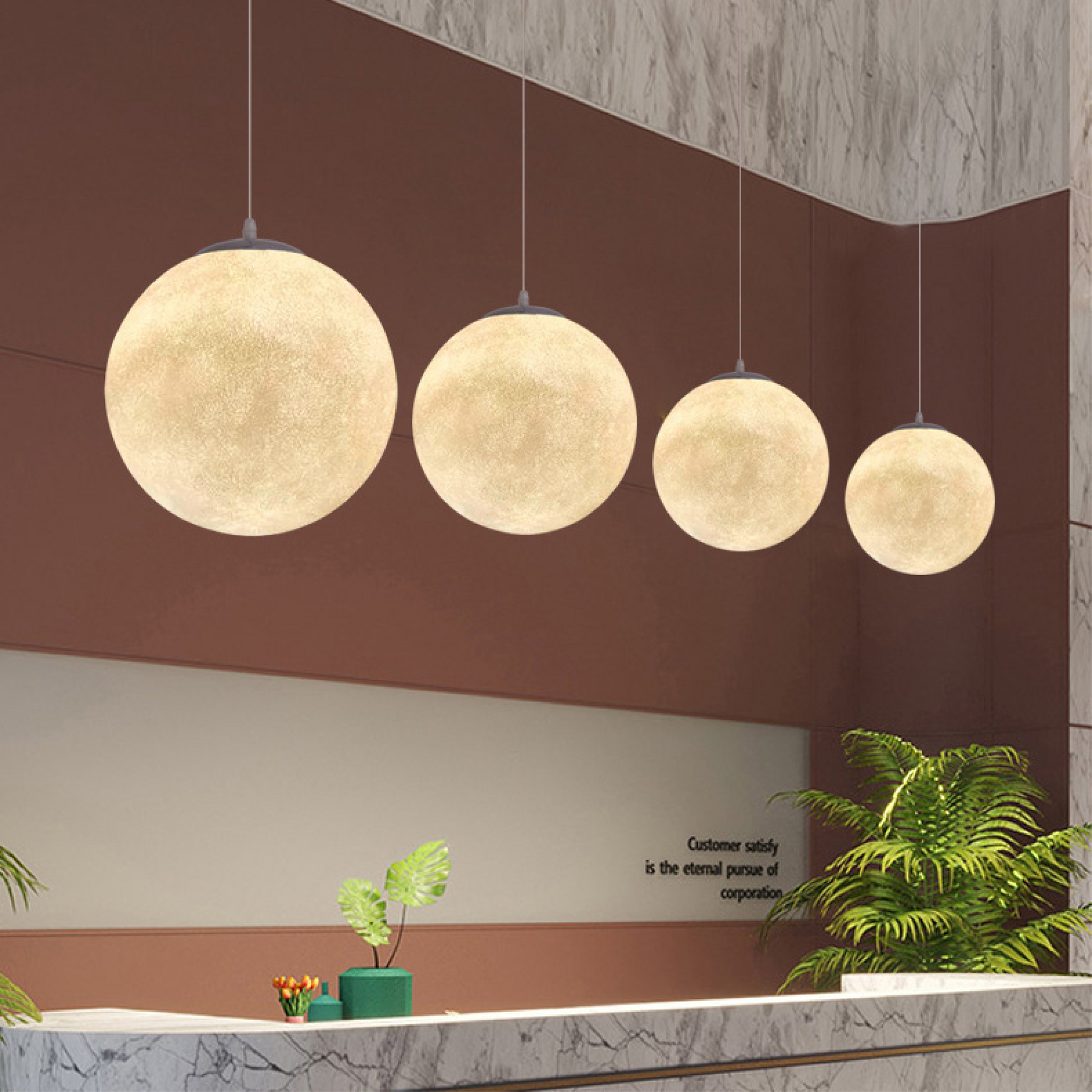 Lampe Suspendue à Motif de Lune | Ambiance Chaleureuse et Élégante
