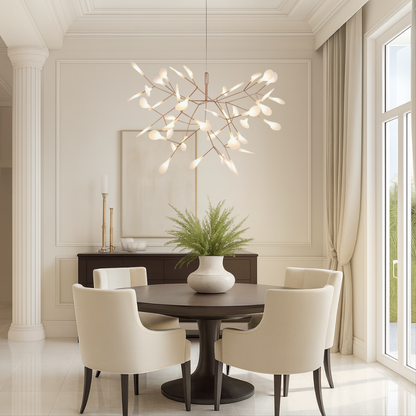 Lampe Suspendue LED en Or Rose | Élégance Naturelle et Atmosphère Chaleureuse