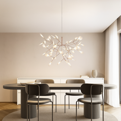 Lampe Suspendue LED en Or Rose | Élégance Naturelle et Atmosphère Chaleureuse
