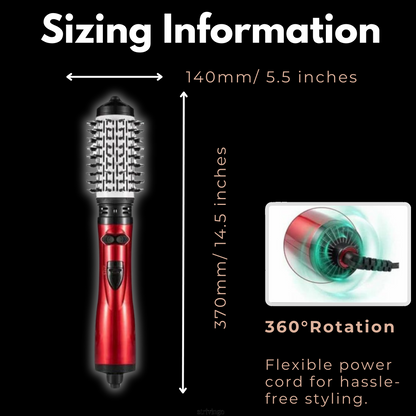 Sèche-Cheveux Rotatif 2-en-1 | Coiffage Rapide et Personnalisable