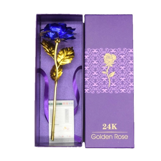Rose Plaquée Or 24K | Souvenir d'Amour Éternel et Élégant