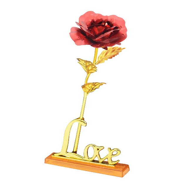 Rose Plaquée Or 24K | Souvenir d'Amour Éternel et Élégant