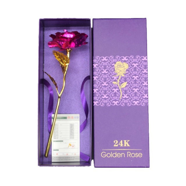 Rose Plaquée Or 24K | Souvenir d'Amour Éternel et Élégant