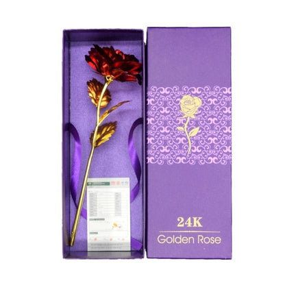 Rose Plaquée Or 24K | Souvenir d'Amour Éternel et Élégant