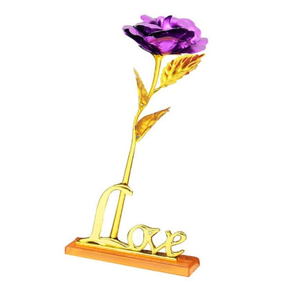 Rose Plaquée Or 24K | Souvenir d'Amour Éternel et Élégant