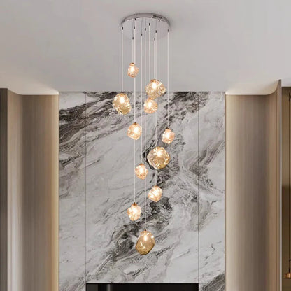 Lustre d'Escalier Scandinave | Éclairage Sculptural et Élégant
