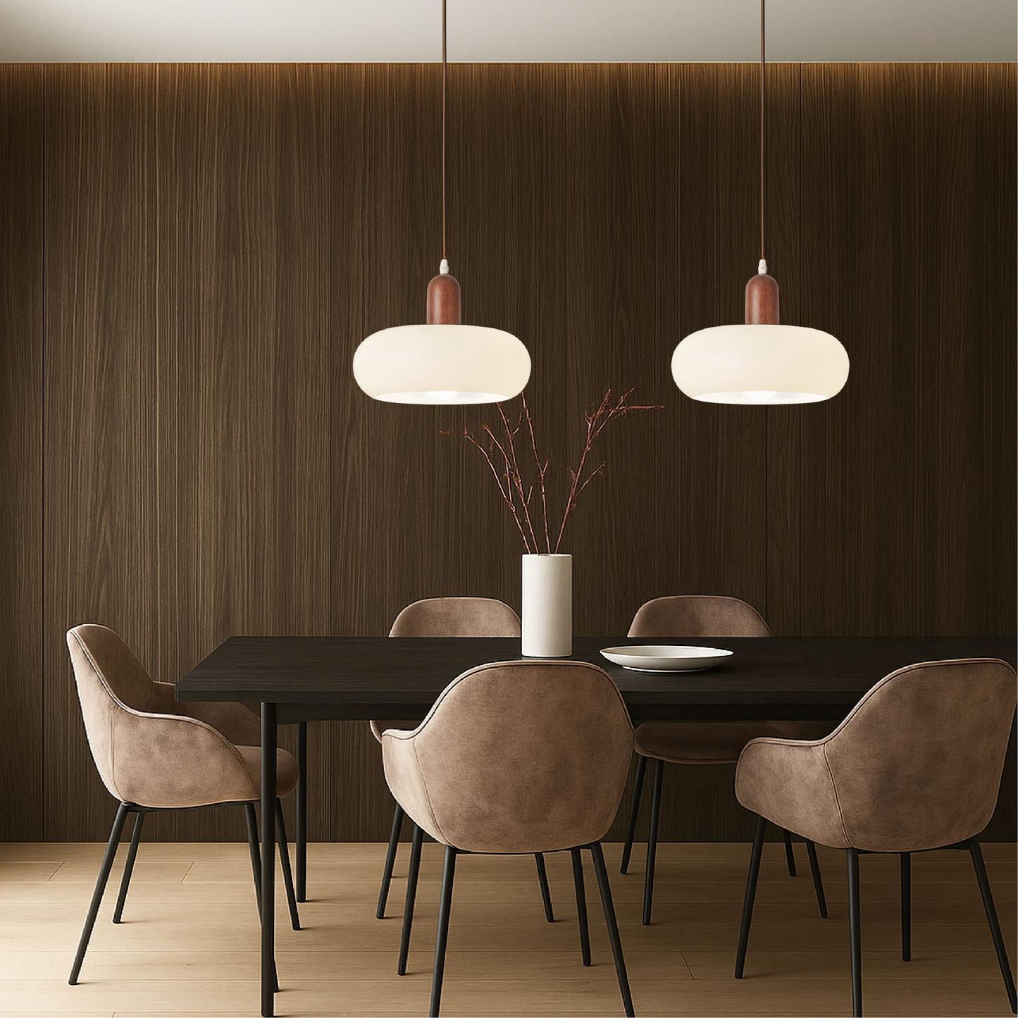Lampe Suspendue Scandinave Crème | Design Élégant et Réglable