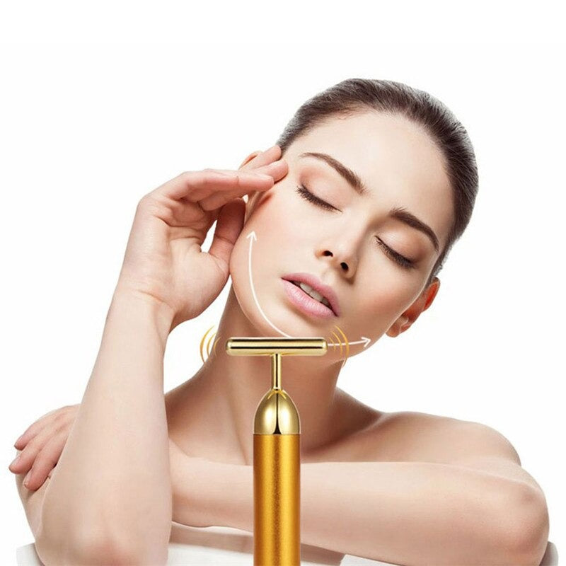 Rouleau de Massage Facial en Or | Revitalise et Éclaire la Peau