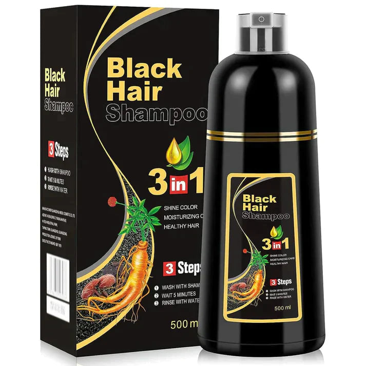 Shampooing Colorant Noir Naturel | Cheveux Brillants et Sains