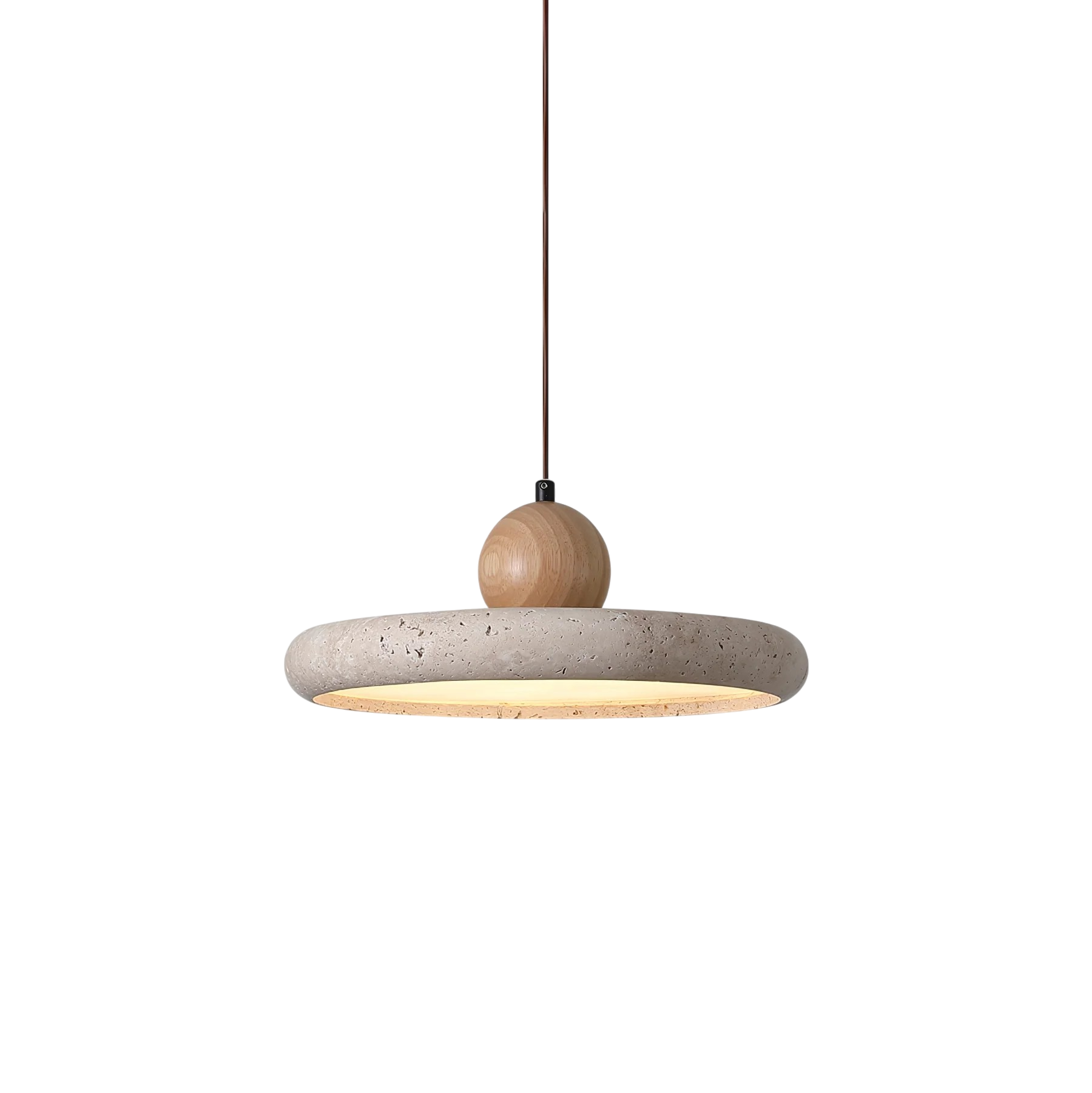 Lampe Suspendue en Bois Travertin | Élégance Contemporaine et Atmosphère Cosy