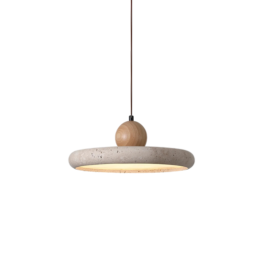 Lampe Suspendue en Bois Travertin | Élégance Contemporaine et Atmosphère Cosy