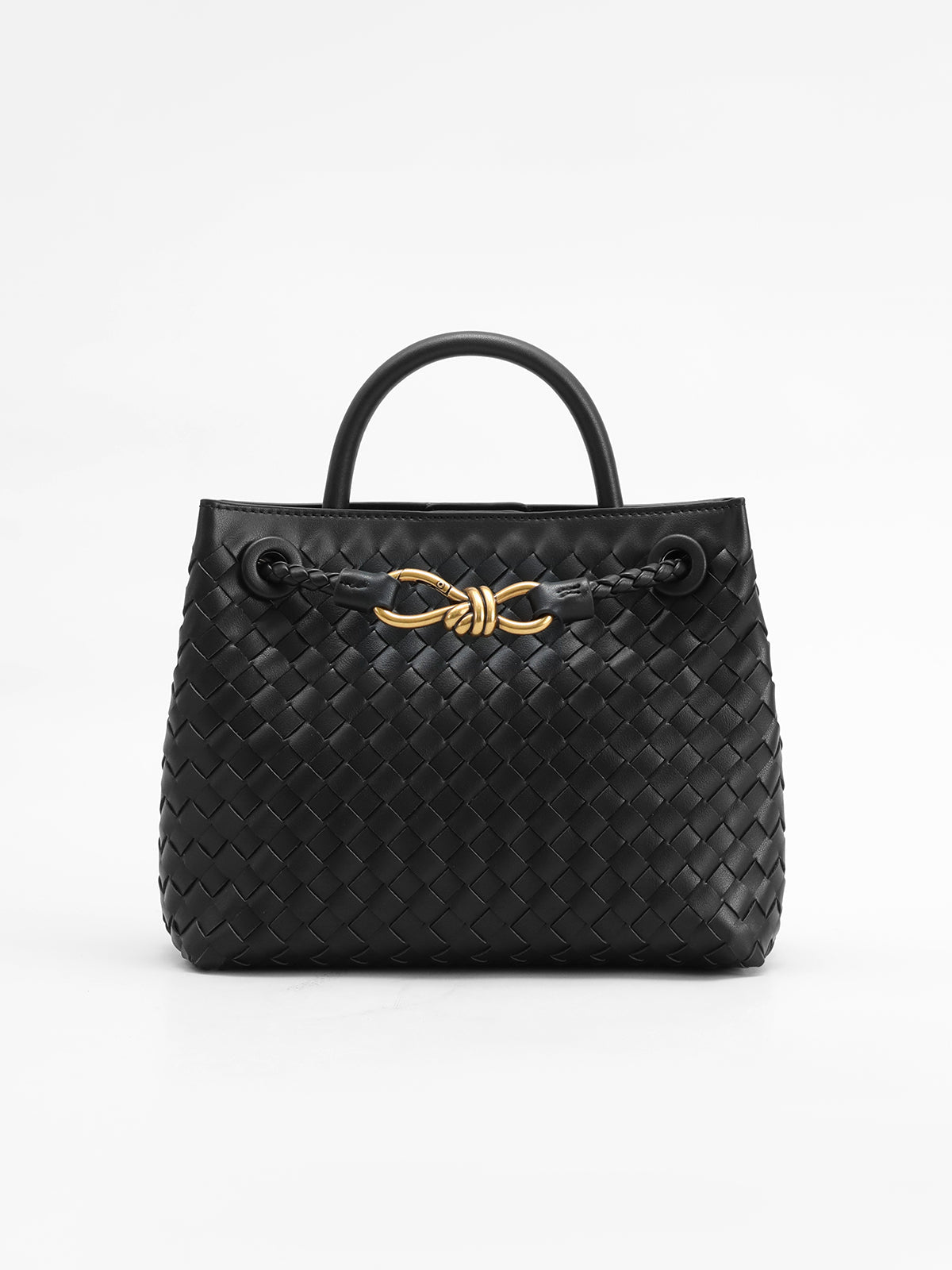 Sac à Main Noir pour Femme | Détail en Métal Torsadé Élégant