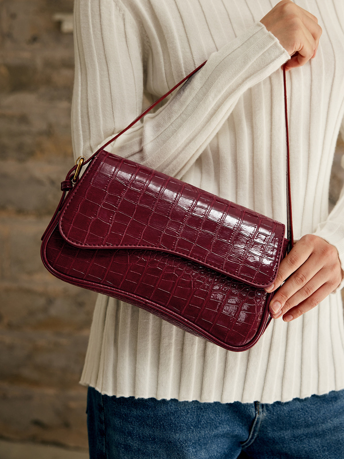 Sac à Bandoulière à Carreaux | Style Élégant et Polyvalent